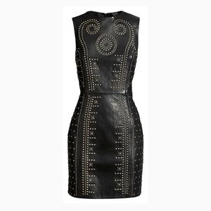 Versace for H&M leather dress with gold studs